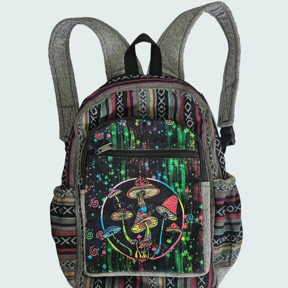 Kathmandu Imports Mushroom Backpack Lined Adjustable Straps Nepal - Picture 1 of 5